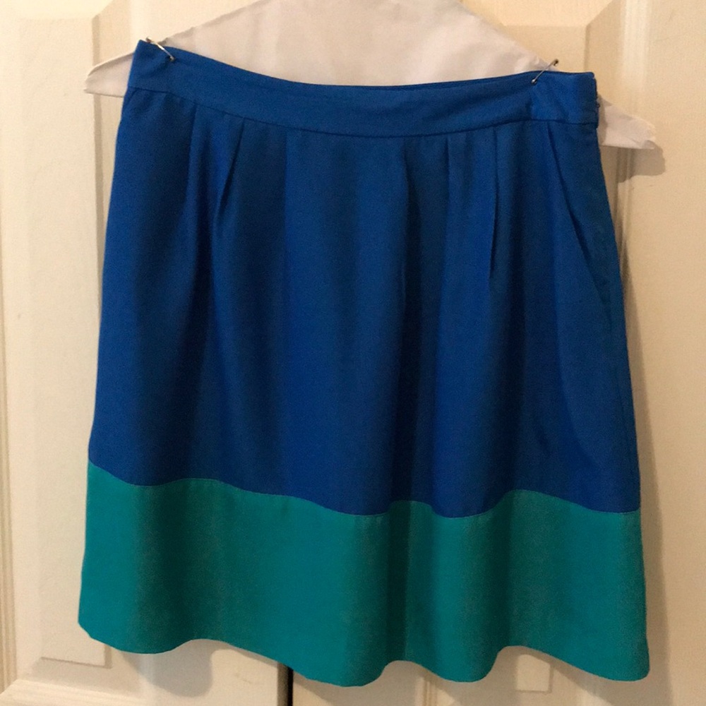 J.Crew blue colorblock mini skirt 00